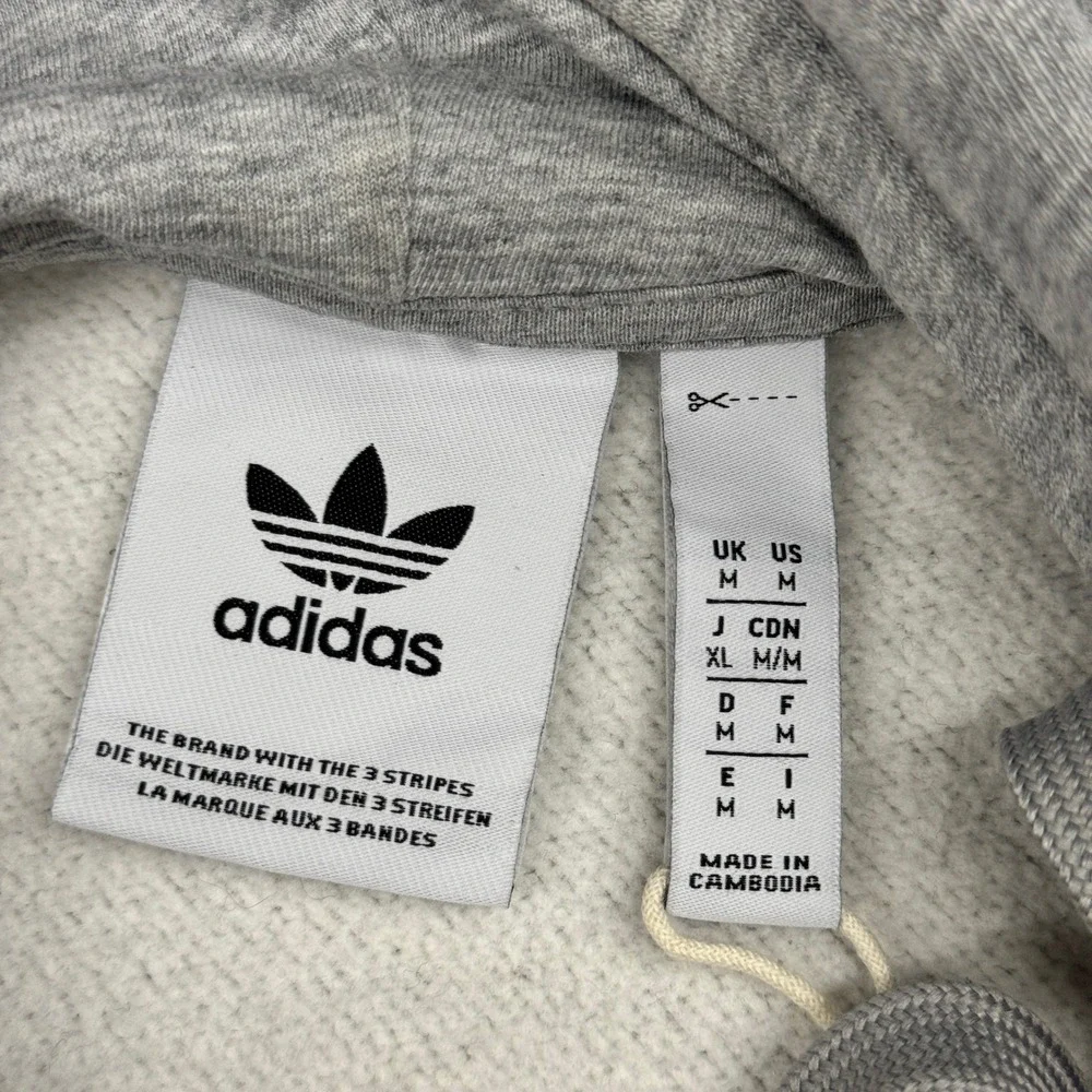 Size Medium - Adidas Originals Grey Collegiate Graphic Hoodie Trefoil MMXXIV